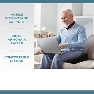 Orthopedic Booster Seat Cushion - 18 x 13 x 3.1 Plush Memory Foam Raiser Chair Cushions for Height Boost, Travel and Work - Padded Foam Support Pillow for Office, Car, Home and Wheelchair