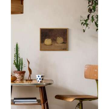 ARPEOTCY Vintage Still Life Wall Art, 8x10 inch Apple Framed Canvas Wall Art Decor, Farmhouse Wall D...