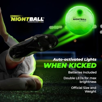 Tangle Creations NightBall Light Up Soccer Ball - Size 5 Green