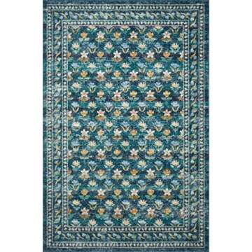 Loloi Rifle Paper Co. x Courtyard Emerald 2'-0" x 5'-0" Accent Rug