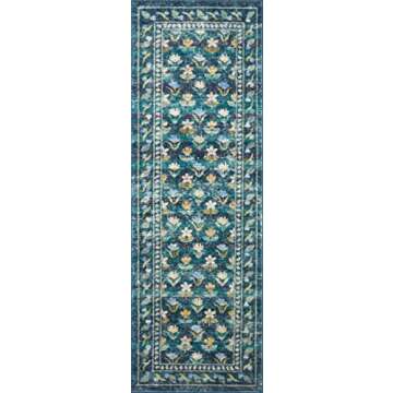 Loloi Rifle Paper Co. x Courtyard Emerald 2'-0" x 5'-0" Accent Rug