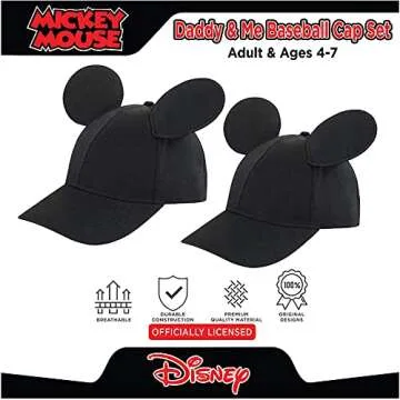Disney Boys' Mickey Mouse Ears Hat, Set of 2 Baseball Caps for Daddy and Me