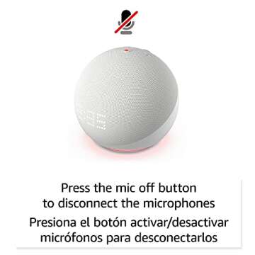 Echo Dot 5th Gen with Clock - Superior Sound & Smart Home Control