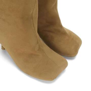 Suede Knee High Boots with Square Toe for Women