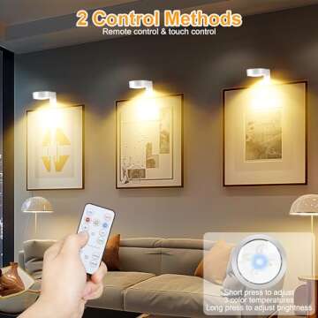3Pcs Wireless Picture Lights with Remote & Timer