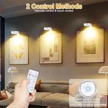 3Pcs Wireless Picture Lights with Remote & Timer