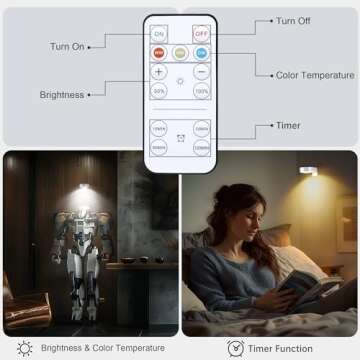 3Pcs Wireless Picture Lights with Remote & Timer