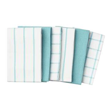 LANE LINEN Kitchen Towels Set - Pack of 6 Cotton Dish Towels for Drying Dishes, 18”x 28”, Kitche...