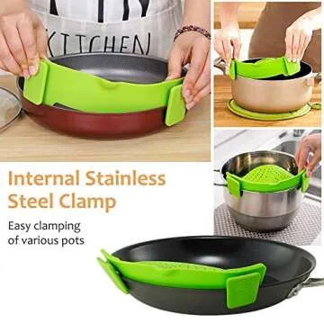 YEVIOR Clip-On Food Strainer for Easy Kitchen Use