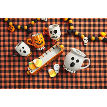 16oz Hand-Painted Pumpkin Halloween Coffee Mug Dishwasher Safe