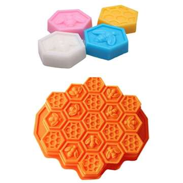 KISEER Large Honeycomb Silicone Soap Mold | 19-Hole Baking Cake Mold for Family Fun