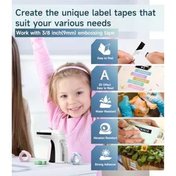 Labelife Embossing Label Maker Machine with Tapes,Omega S Vintage Embossed Label Maker,Retro Embossing Machine with 3 Rolls 3D Embossing Label Tapes Waterproof for Home Office Kids DIY Crafting, Black