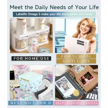 Labelife Embossing Label Maker Machine with Tapes,Omega S Vintage Embossed Label Maker,Retro Embossing Machine with 3 Rolls 3D Embossing Label Tapes Waterproof for Home Office Kids DIY Crafting, Black