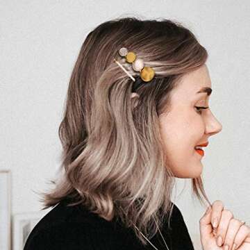 Hair Clips and Acrylic Resin Hair Barrettes, Marble Geometric Alligator Hair Bobby Pins, Fashion Elegant Hair Accessories Gifts for Women Girls