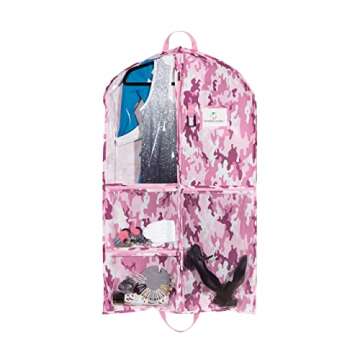Waterproof Hanging Garment Bag 40 inch Clothes Bag with Gusset, 5 Pockets & Side Zip for Dance Costu...