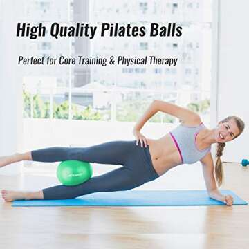 Trideer Pilates Ball 7-8 inch with Pump - Small Core Ball for Yoga, Barre, Physical Therapy, AB, Cor...