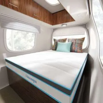 Linenspa 10 Inch Memory Foam and Spring Hybrid Mattress - Perfect for RV Trailer & Camper - Medium Feel - Cooling & Conforming Support - Quality Comfort - Breathable - Bed in a Box - Short Queen Size