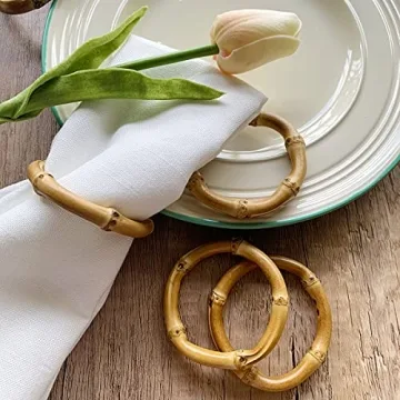 Handmade Bamboo Napkin Rings for Rustic Home Decor
