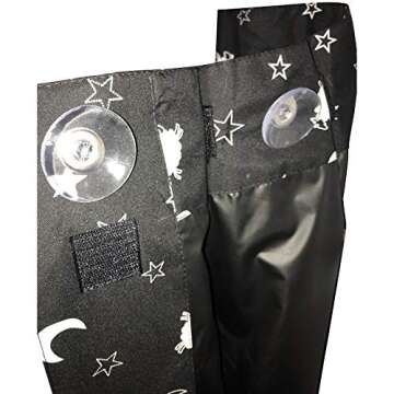 EZ Slumber Suction Cup Travel Blackout Curtains- Room Darkening Shades - (79" Long x 49" Wide) Portable and Easy to Install with Strong Suction Cups - Blocks Sunlight to Ensure a restful Sleep