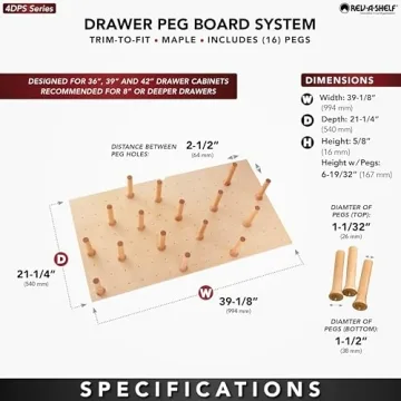Rev-A-Shelf Pegboard Drawer Divider Organizer for Custom Storage