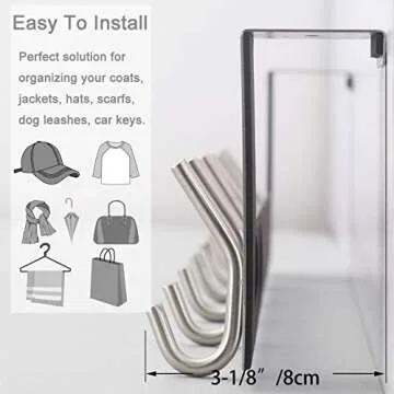 WEBI Over The Door Hook for Towels & Coats - 6 Hooks