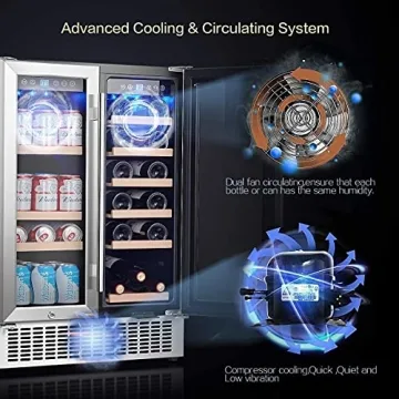 AAOBOSI 24'' Wine Beverage Cooler Dual Zone 19 Bottles