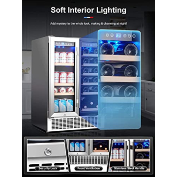 AAOBOSI 24'' Wine Beverage Cooler Dual Zone 19 Bottles