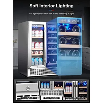 AAOBOSI 24'' Wine Beverage Cooler Dual Zone 19 Bottles