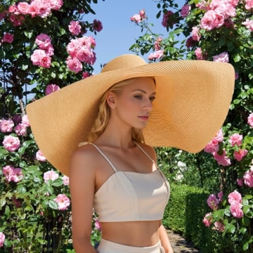 Oversized Beach Straw Hats for Women - Packable Summer Fashion