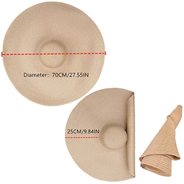 Oversized Beach Straw Hats for Women - Packable Summer Fashion