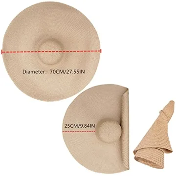 Oversized Beach Straw Hats for Women - Packable Summer Fashion