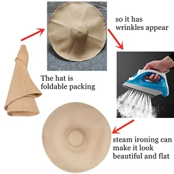 Oversized Beach Straw Hats for Women - Packable Summer Fashion