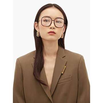 BIGGY Oversized Square Blue Light Blocking Glasses - Ultralight Anti Eyestrain | Reduce Eye Strain Nerd Glasses, Reading book/TV/Computer/Gaming Frames for Women Men, Anti UV (rectangle leopard)