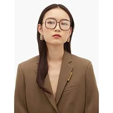 BIGGY Oversized Square Blue Light Blocking Glasses - Ultralight Anti Eyestrain | Reduce Eye Strain Nerd Glasses, Reading book/TV/Computer/Gaming Frames for Women Men, Anti UV (rectangle leopard)