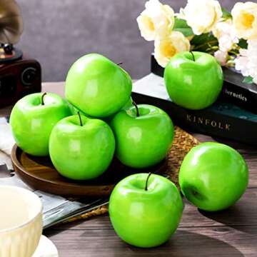 24 Pcs Artificial Apples Fake Fruit Artificial Fruits Faux Apples Foam Plastic Realistic Apple Simulation Lifelike Foam Apple Decor Party Props for Kitchen Home House Photography Decoration (Green)