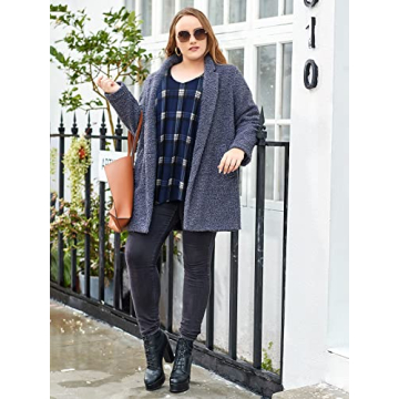 Stylish Plus Size Plaid V Neck Blouse for Women