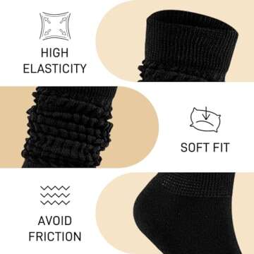 Stylish Todaysunny Slouch Socks - 3 Pack Comfort for Women