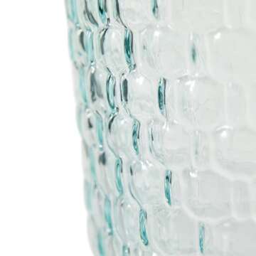 Deco 79 Recycled Glass Decorative Vase Spanish Bottle Centerpiece Vase with Bubble Texture, Flower Vase for Home Decoration 10" x 10" x 17", Blue