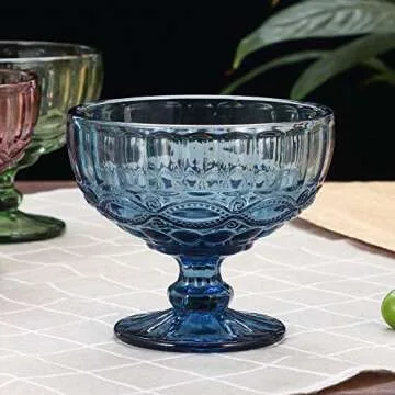 VanEnjoy Vintage Ice Cream Cups Set - Elegant Glass Bowls