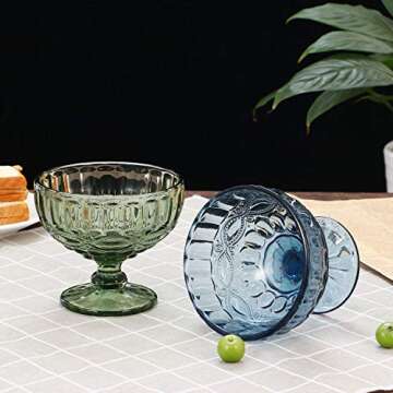 VanEnjoy Vintage Ice Cream Cups Set - Elegant Glass Bowls