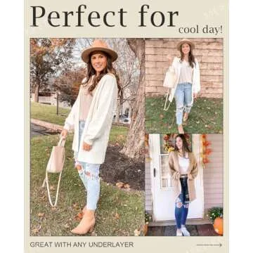 MEROKEETY Women’s Fall Open Front Chunky Knit Sweater