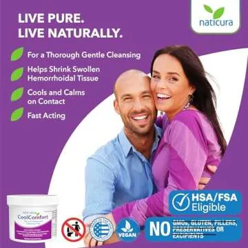 Naticura CoolComfort Wipes - All-Natural Relief for Hemorrhoids