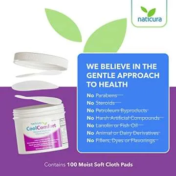 Naticura CoolComfort Wipes - All-Natural Relief for Hemorrhoids