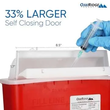 Oakridge Sharps Container 5 Quart 2-Pack for Safe Disposal
