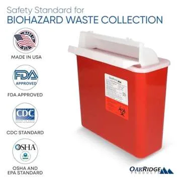 Oakridge Sharps Container 5 Quart 2-Pack for Safe Disposal