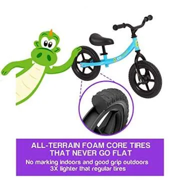 The Original Croco Ultra Lightweight and Sturdy Balance Bike.3 Models for 2, 3, 4, and 5-Year-Old Kids. Unbeatable Features. Toddler Training Bike, No Pedal (Light Blue, Sturdy 12 Inch)
