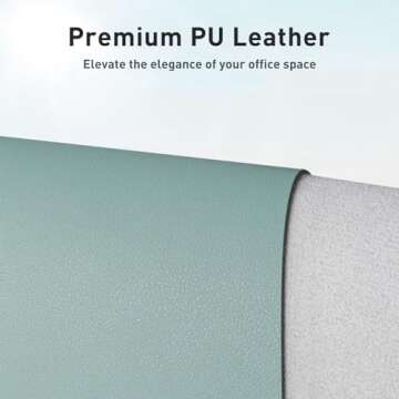 Aothia Leather Desk Pad Protector, Mouse Pad, Office Desk Mat, Non-Slip PU Leather Desk Blotter, Lap...