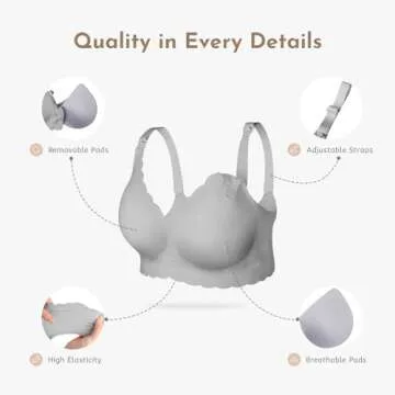 MomWills Nursing Bras for Breastfeeding, Seamless Ultra Comfort Maternity Bra, Natural Shape Pregnancy Bras for Women