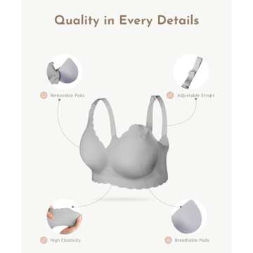 MomWills Nursing Bras for Breastfeeding, Seamless Ultra Comfort Maternity Bra, Natural Shape Pregnancy Bras for Women