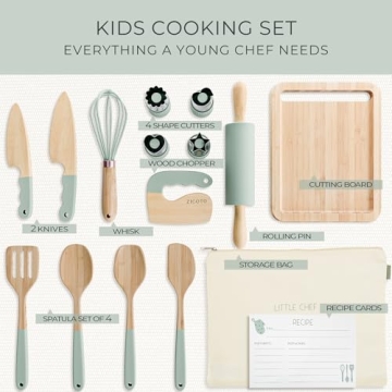 Wooden Cooking Set for Kids - Safe Tools for Little Chefs